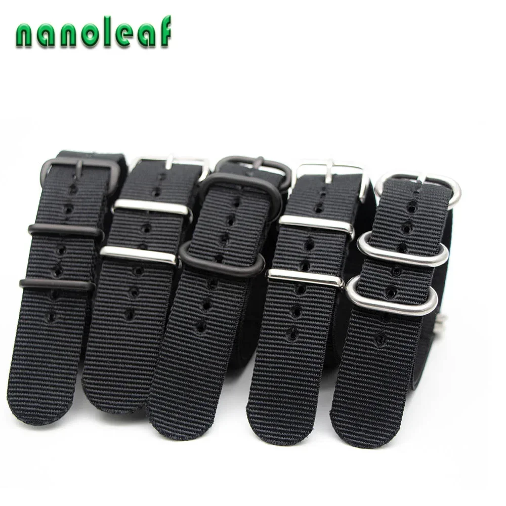 Nylon Nato Strap - Czarny nylonowy pasek do zegarka do