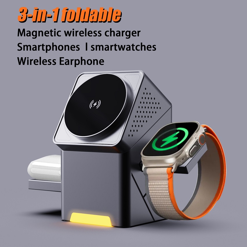 Smartwatch Ac - Magnetyczna bezprzewodowa ładowarka 3 w 1,