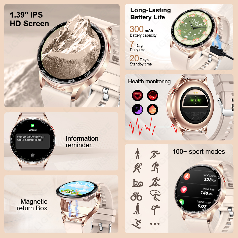 LIGE 2 w 1 zestaw słuchawkowy  – Smartwatch Headset recenzja i cena