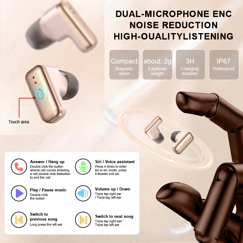 LIGE 2 w 1 zestaw słuchawkowy  – Smartwatch Headset recenzja i cena