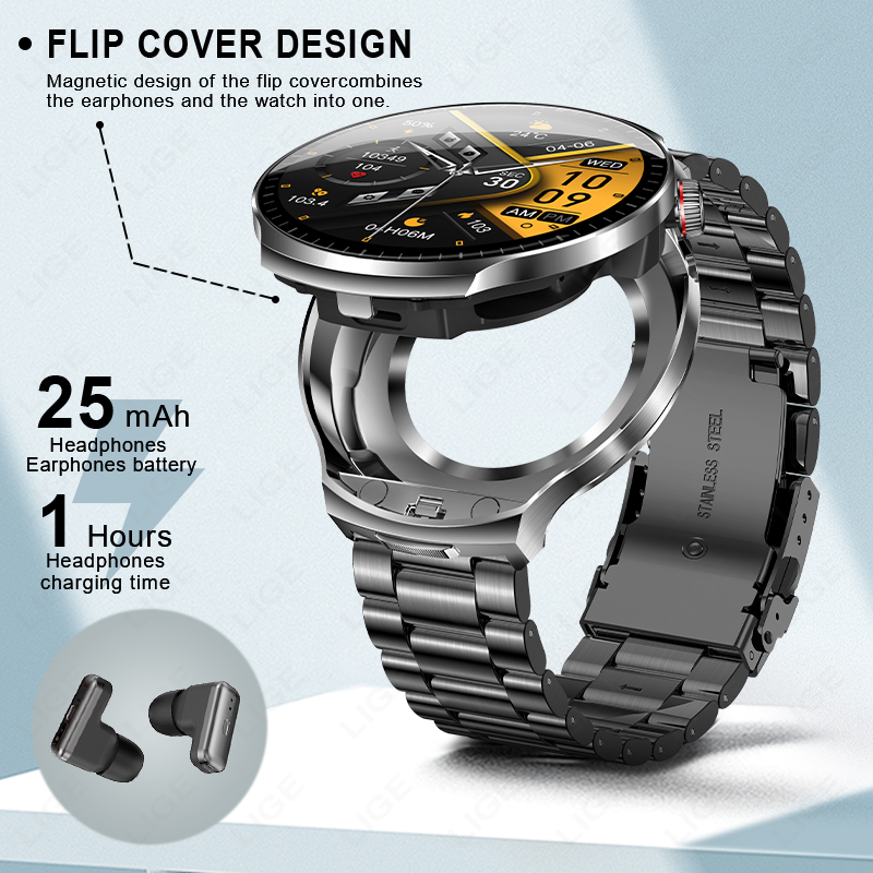 LIGE TWS 2 w 1 Zestaw Słuchawk – Smartwatch Headset recenzja i cena